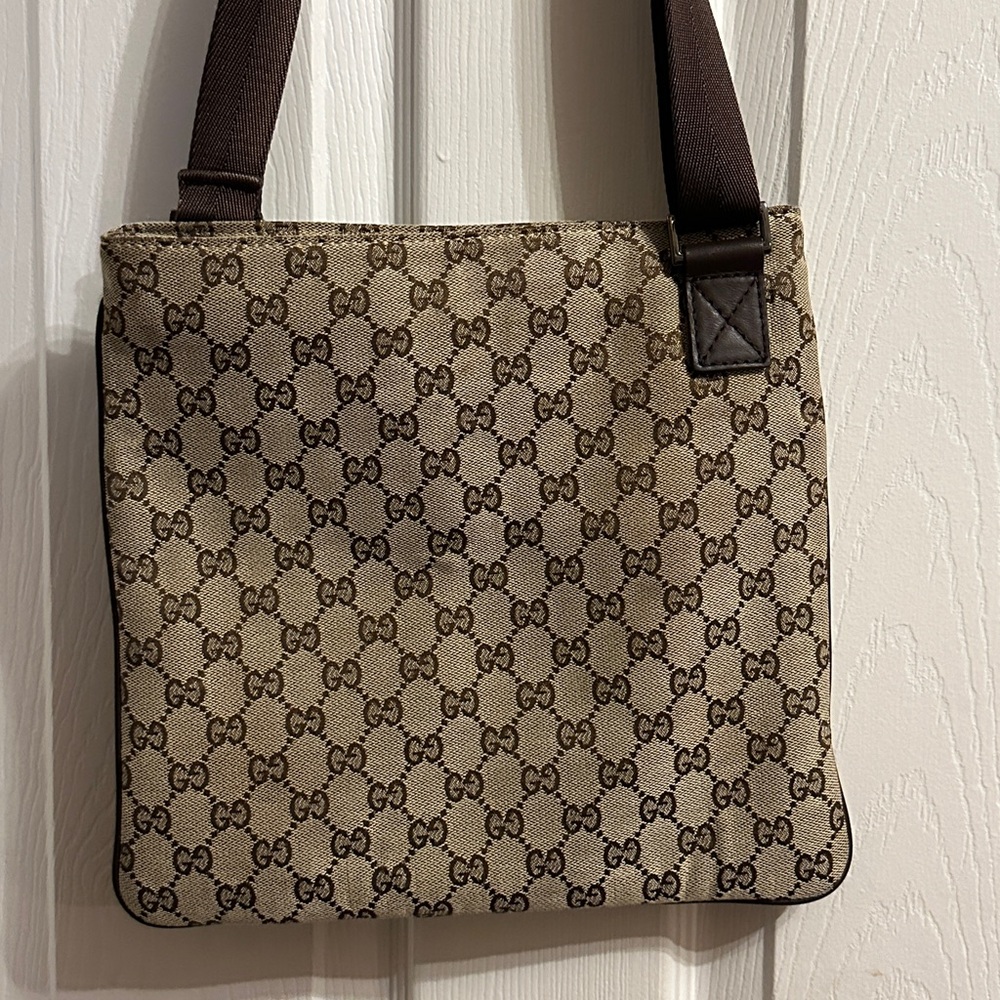 Gucci Beige Brown GG Canvas Crossbody Bag - Picture 4 of 14